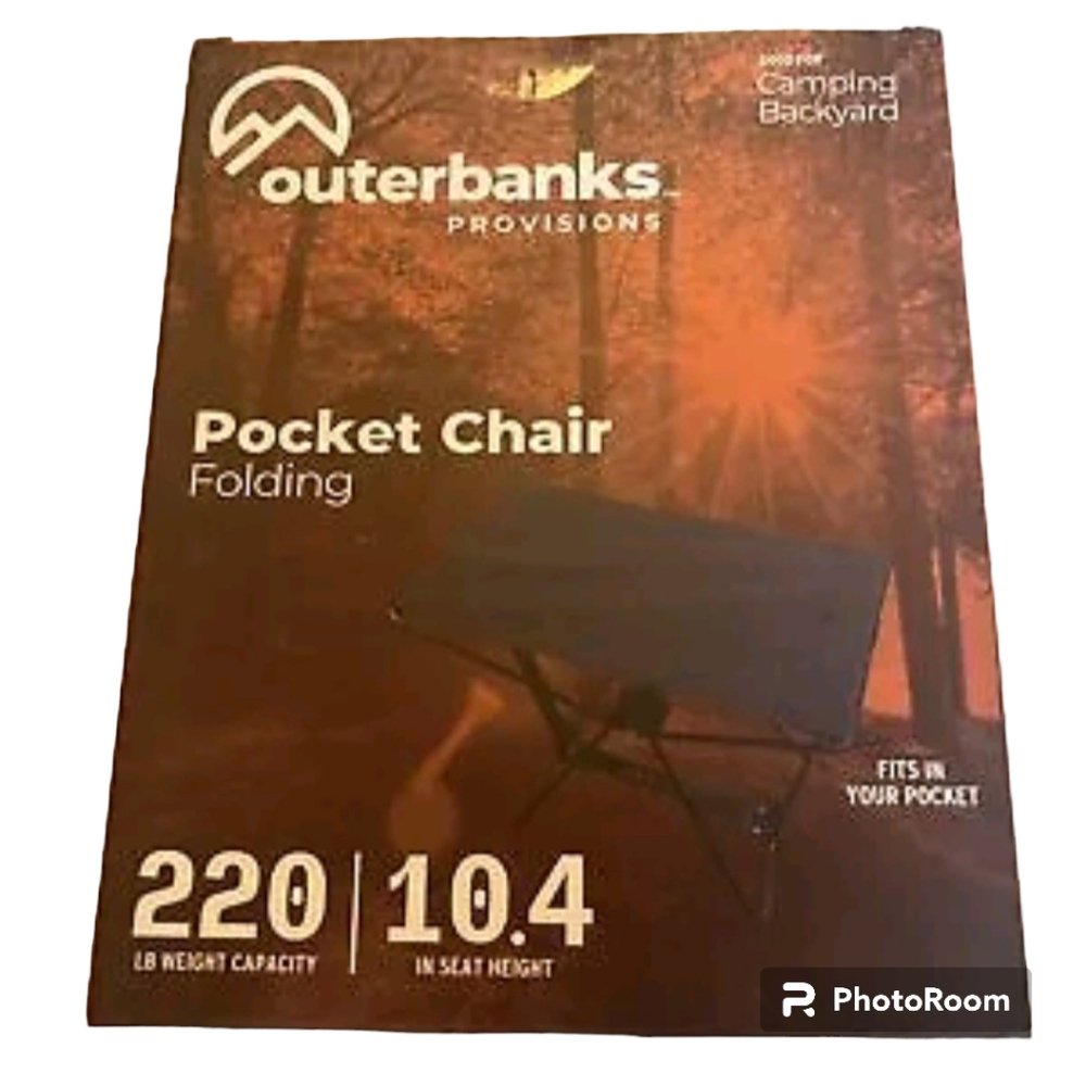Outer Banks Provisions Camping backyard Pocket Chair Folding Dark Blue